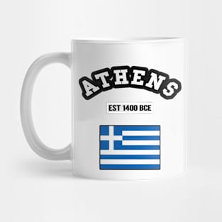 🏺 Athens Greece Strong, Greek Flag, Est 1400 BCE, City Pride Mug